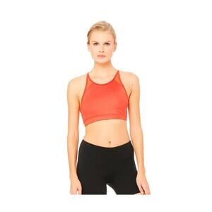 Alo Yoga Orange Mesh Sports Bra Size: S